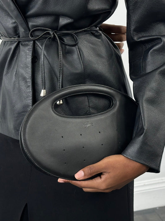Lacoste 2000s Faux Leather Oval Handle Bag
