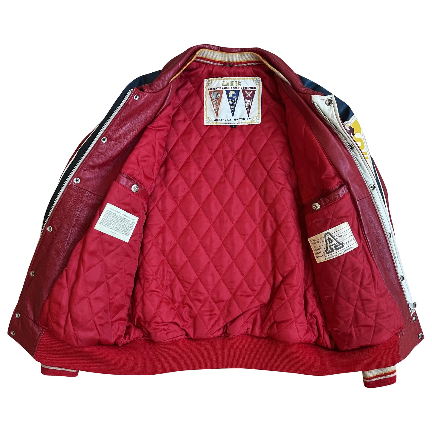 Avirex Sioux Football Team Leather Varsity Jacket - S