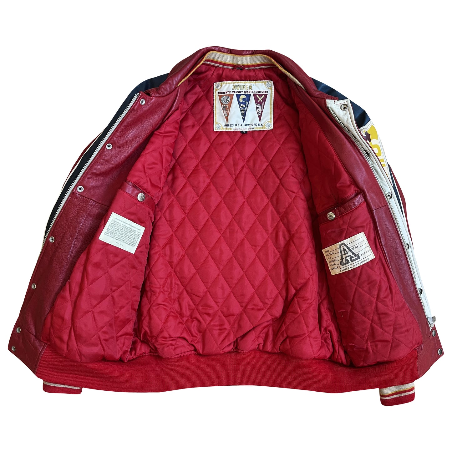 Avirex 'Sioux Football Team' Leather Varsity Jacket - S