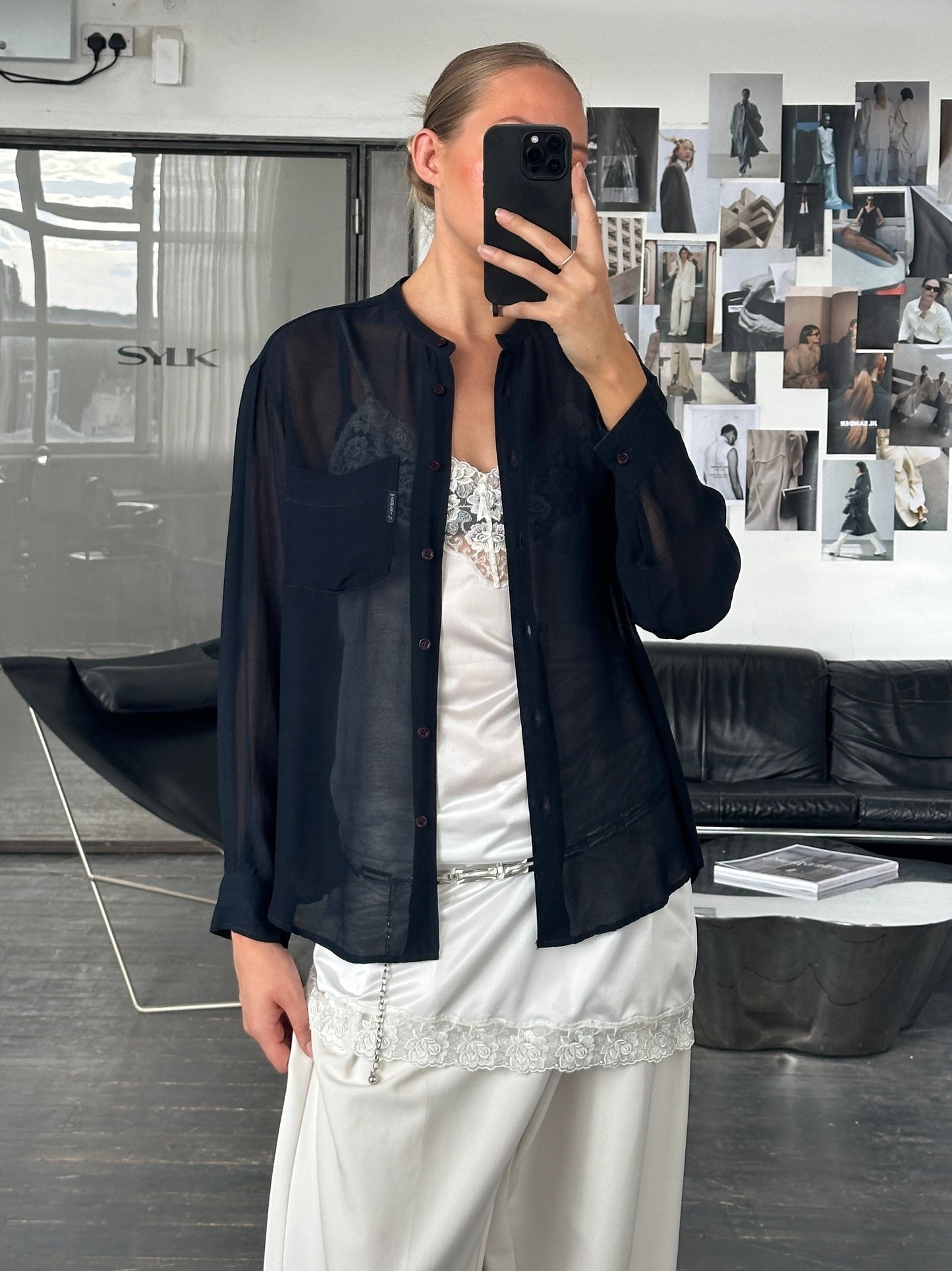 Armani Jeans 1990s Sheer Shirt - M