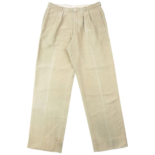 Vintage 80s Emporio Armani Moleskin Pleated Trousers Size W31 | W31, Beige