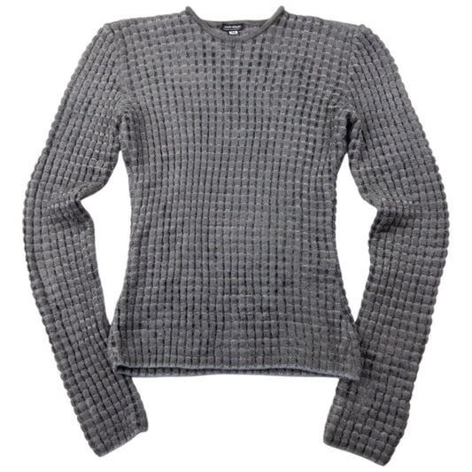 Vintage Giorgio Armani Waffle Fleece Jumper Womens Size M