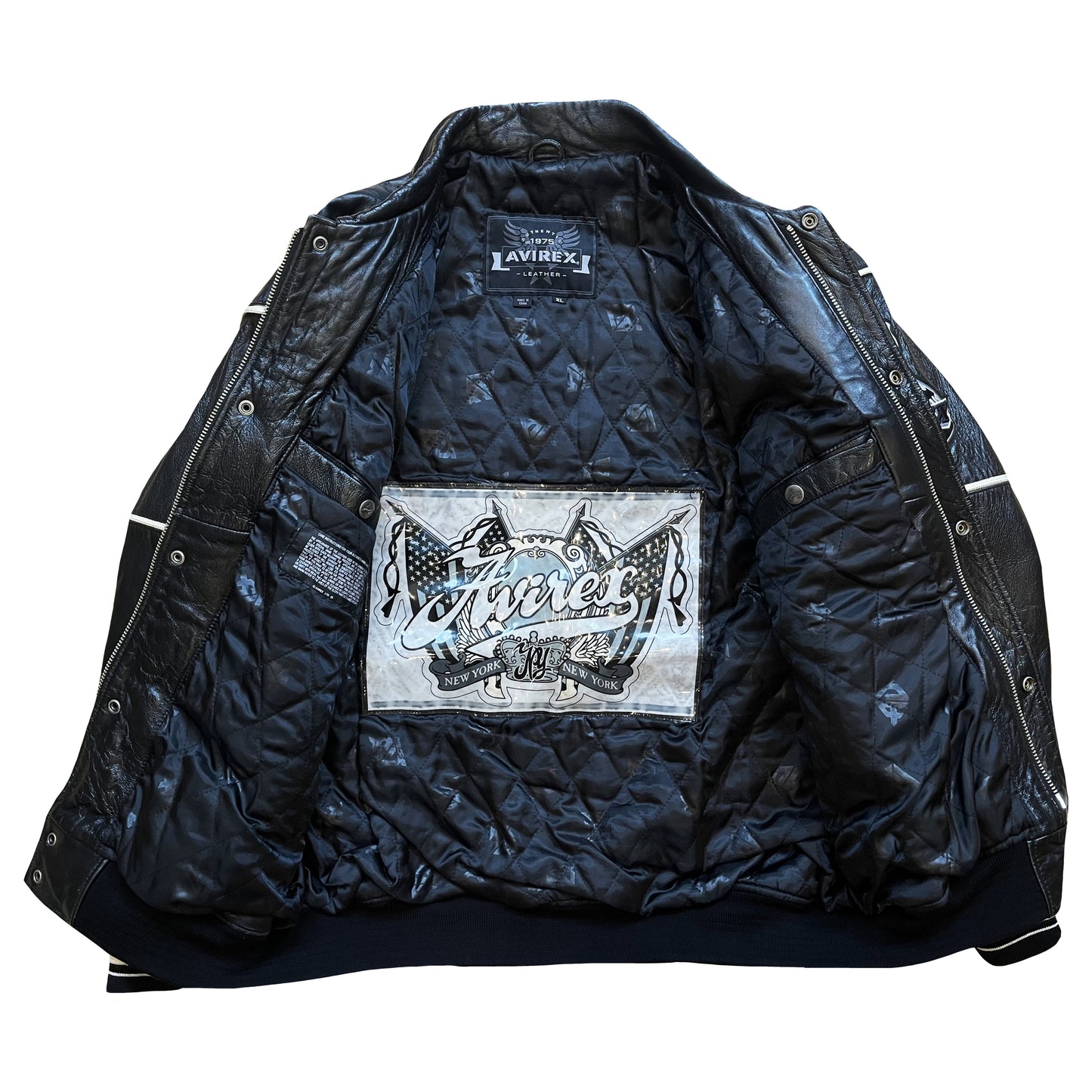 Avirex 'Hi-Rollers' Leather Varsity Jacket - XL