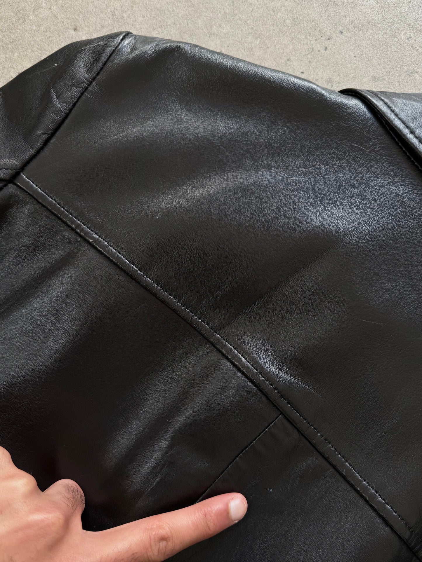 Vintage 1990s Smooth Leather Cropped Jacket - S