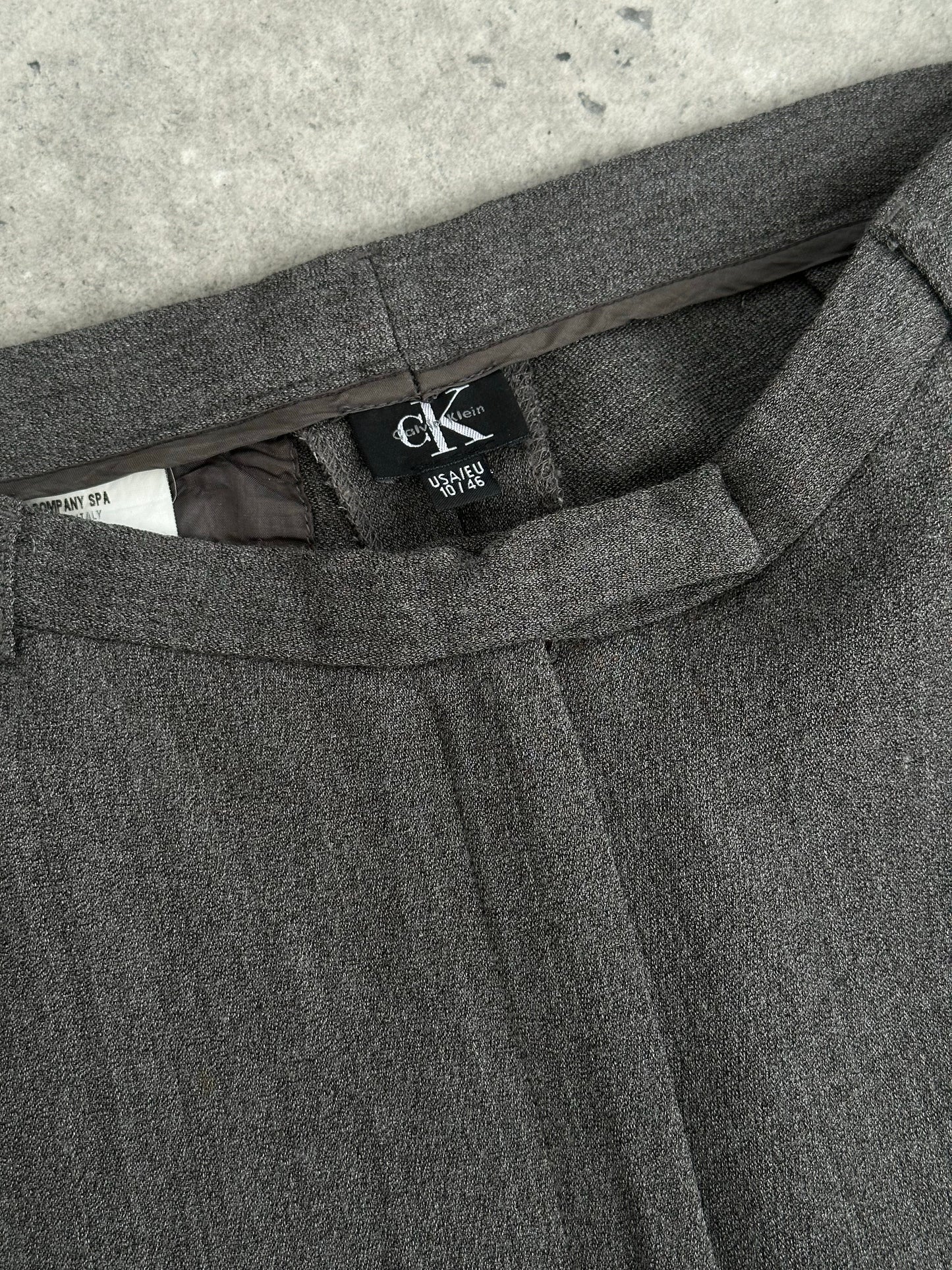 Calvin Klein 2000s Wool Wide Leg Tailored Trousers - W30