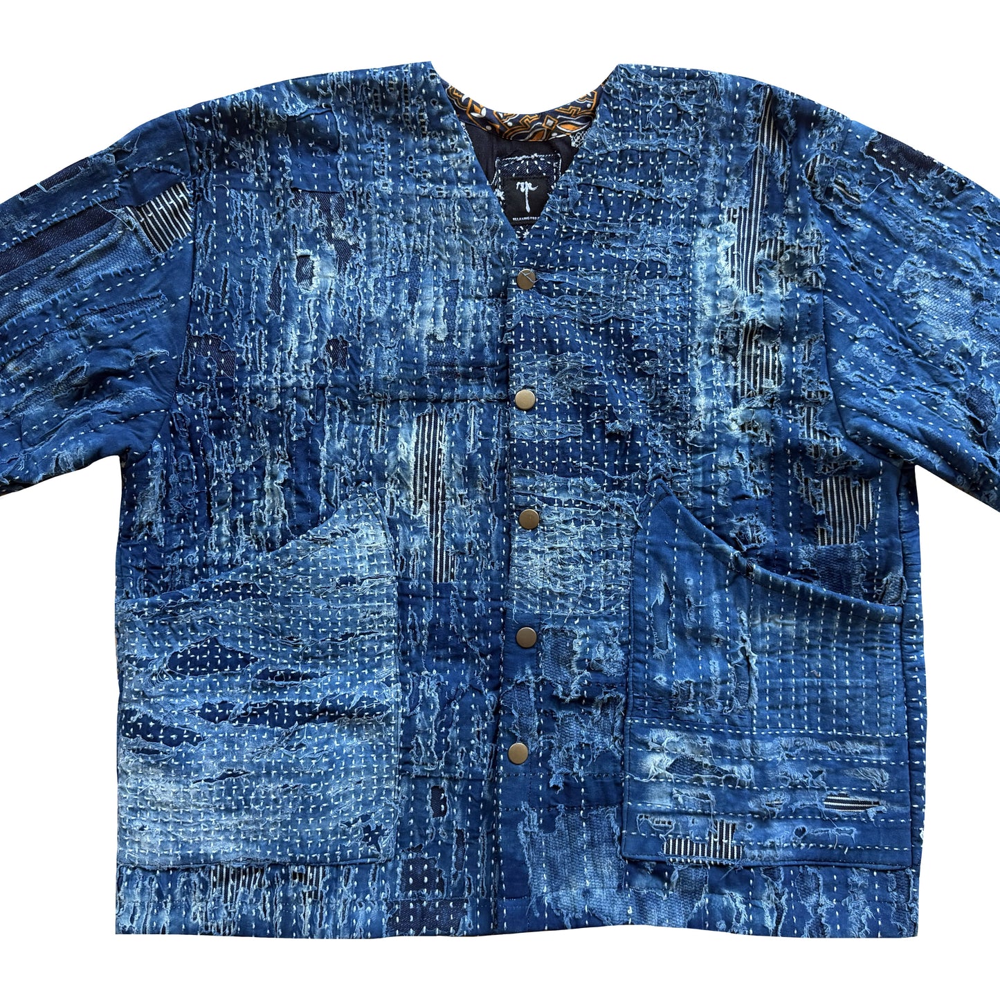 Japanese Boro Denim Work Chore Jacket - M