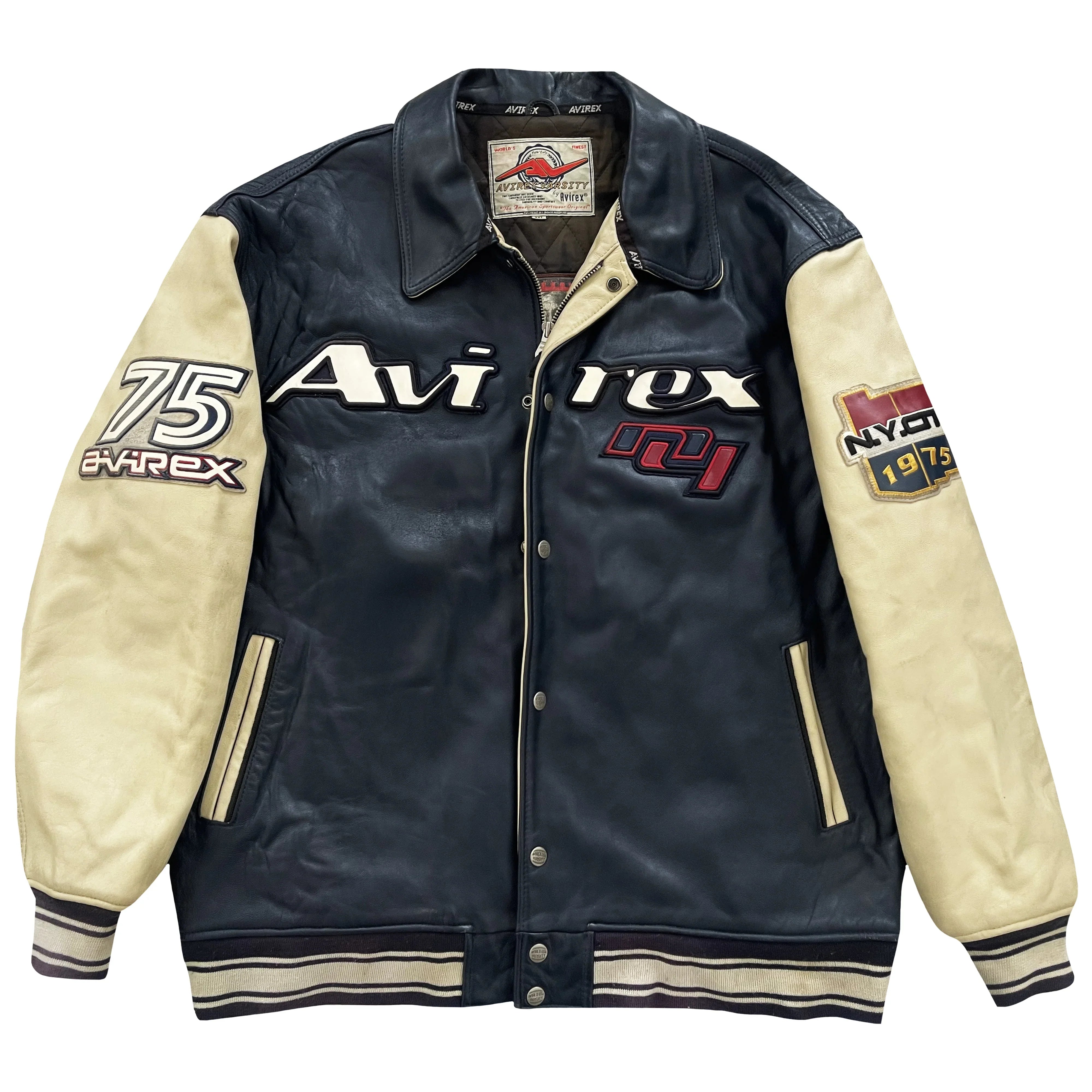 Avirex Leather Varsity Jacket 3XL – Known Source