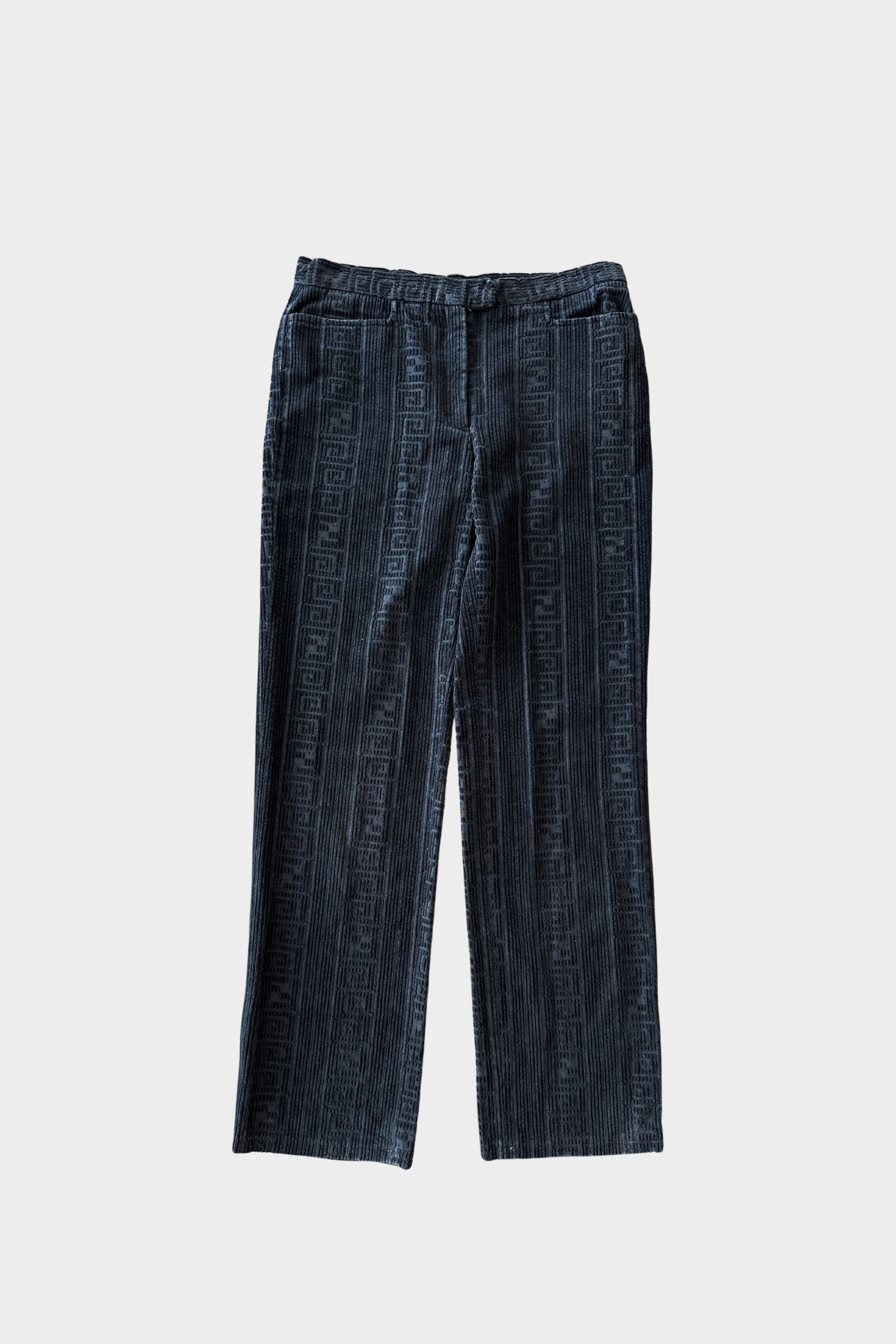 Fendi Zucca Print Deboss Velvet Black Trousers – Known Source