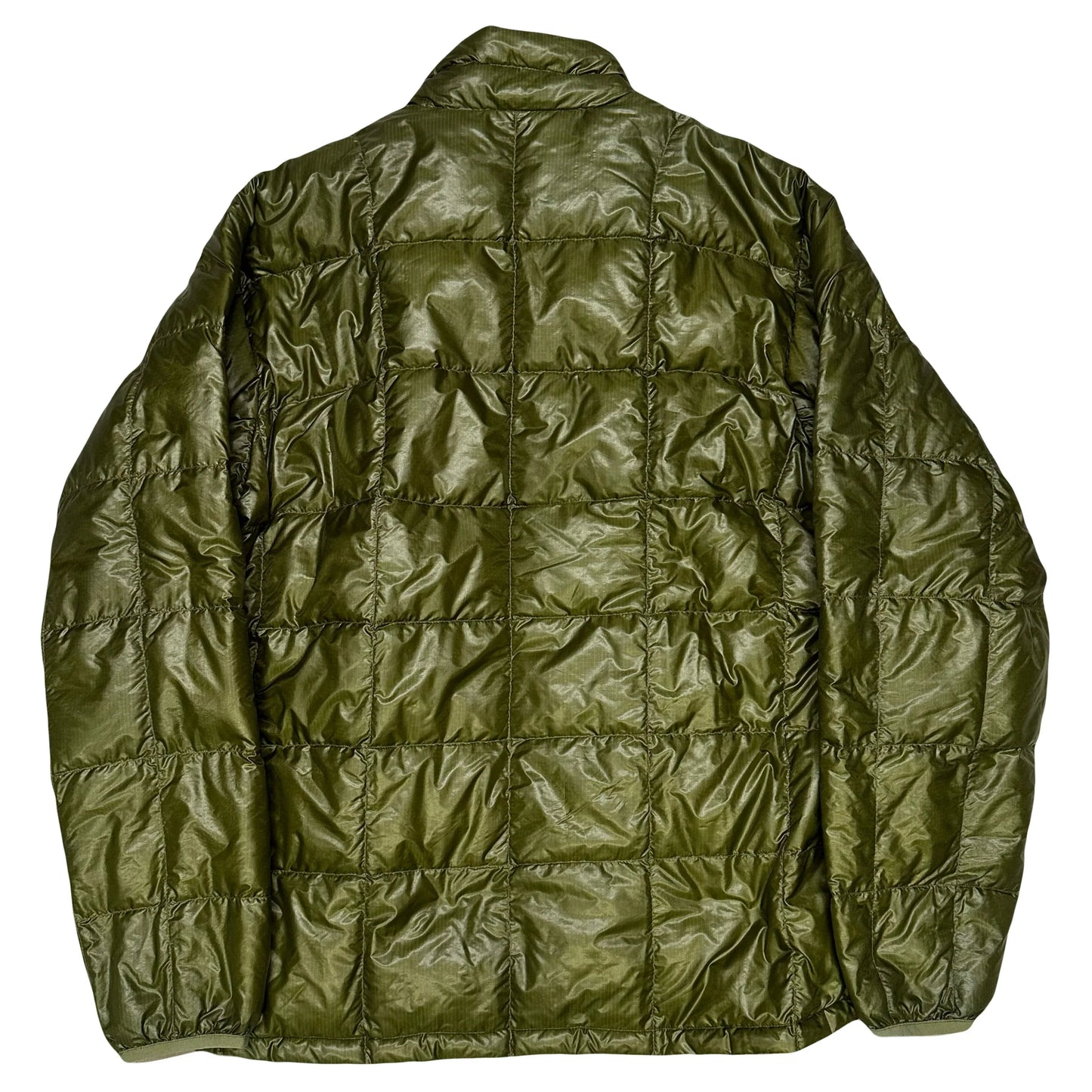 Montbell Square Stitch Puffer Jacket In Olive Green (S) | Small, Green