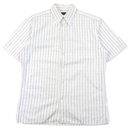 Vintage 2000s Burberry Text Stripe Short Sleeve Button Up Shirt Size S | Small, Navy
