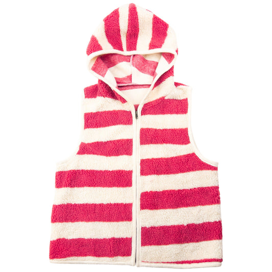 Vintage Issey Miyake Striped Fleece Gilet Womens Size S | Small, Cream