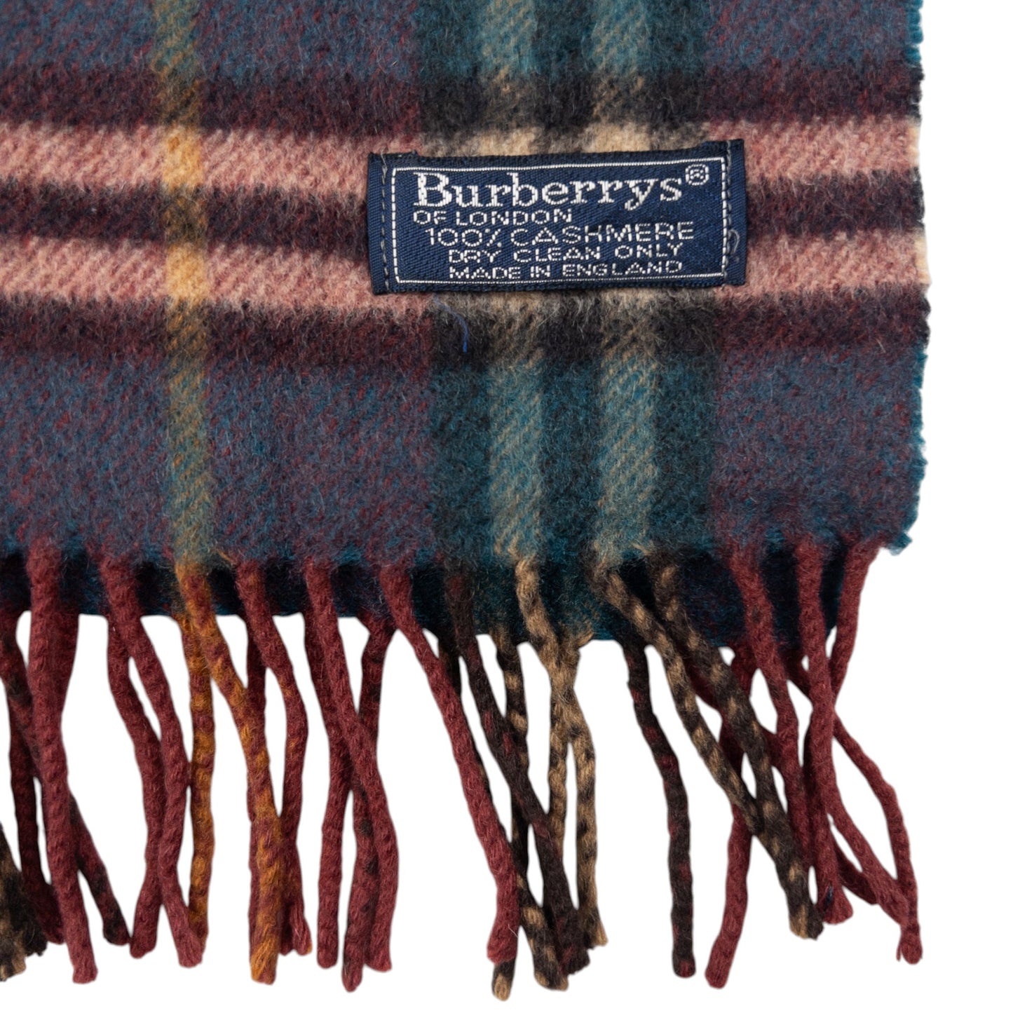 Vintage Burberry Nova Check Cashmere Tassel Scarf