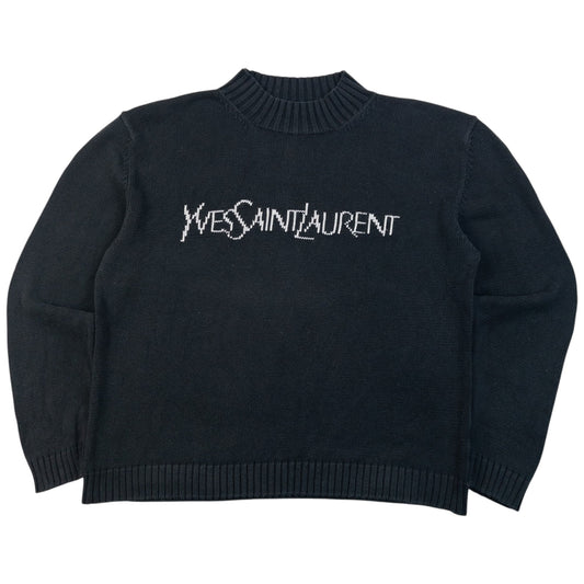 Vintage 2000s YSL Yves Saint Laurent Knit Jumper Size XL | XL, Black