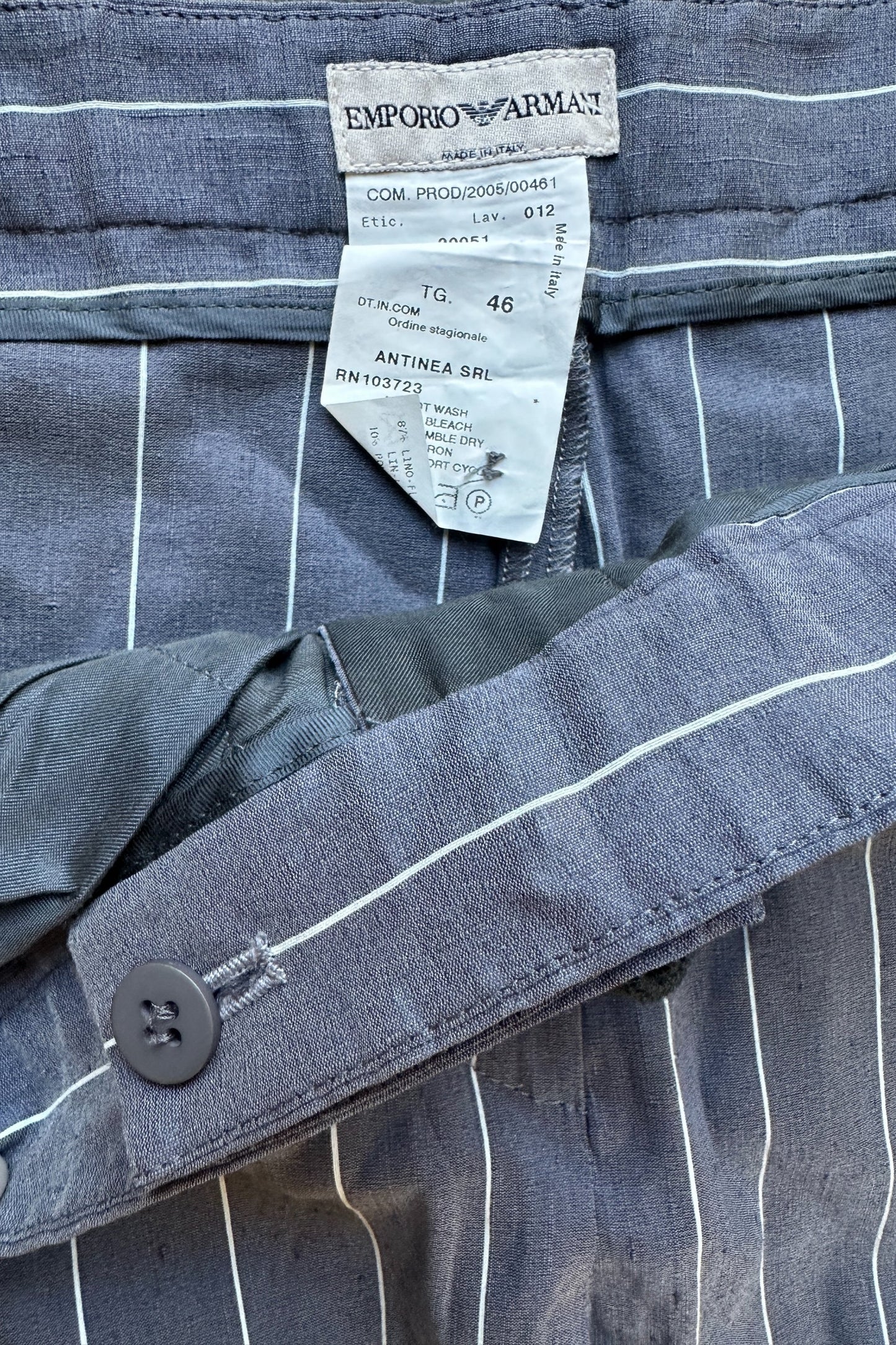 Emporio Armani 1990's Pin Stripe Grey Power Suit