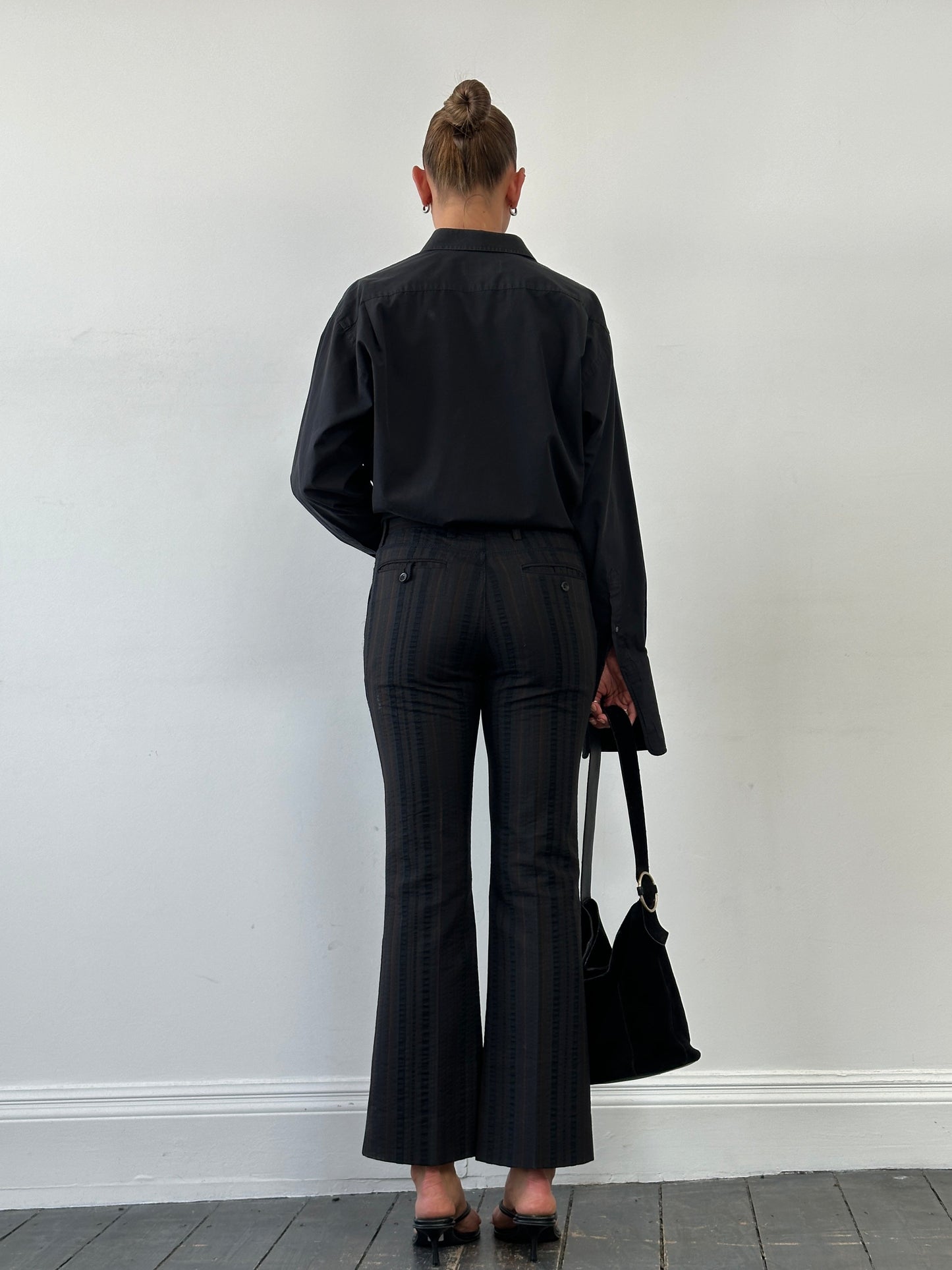 Roberto Cavalli Just Cavalli 00s Striped Mid Rise Flared Trousers - W28