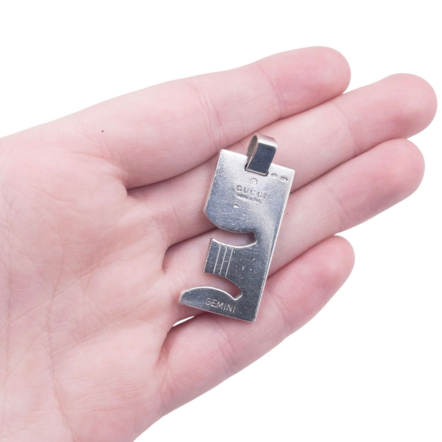 Vintage Gucci Silver Gemini Pendant