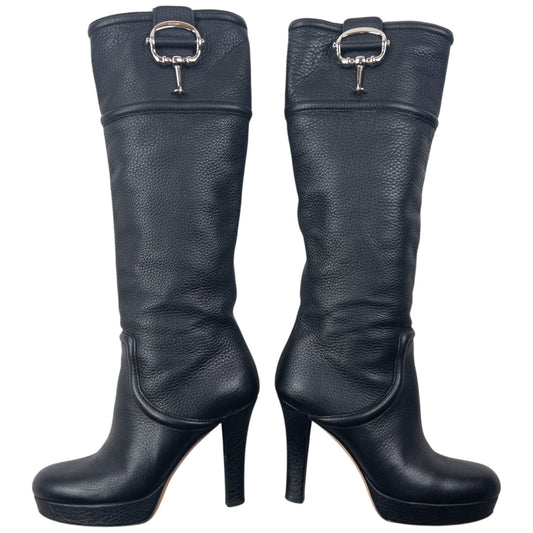 Vintage 2000s Gucci By Tom Ford Leather Hasler Horse Bit Boots Womens Size UK 2.5