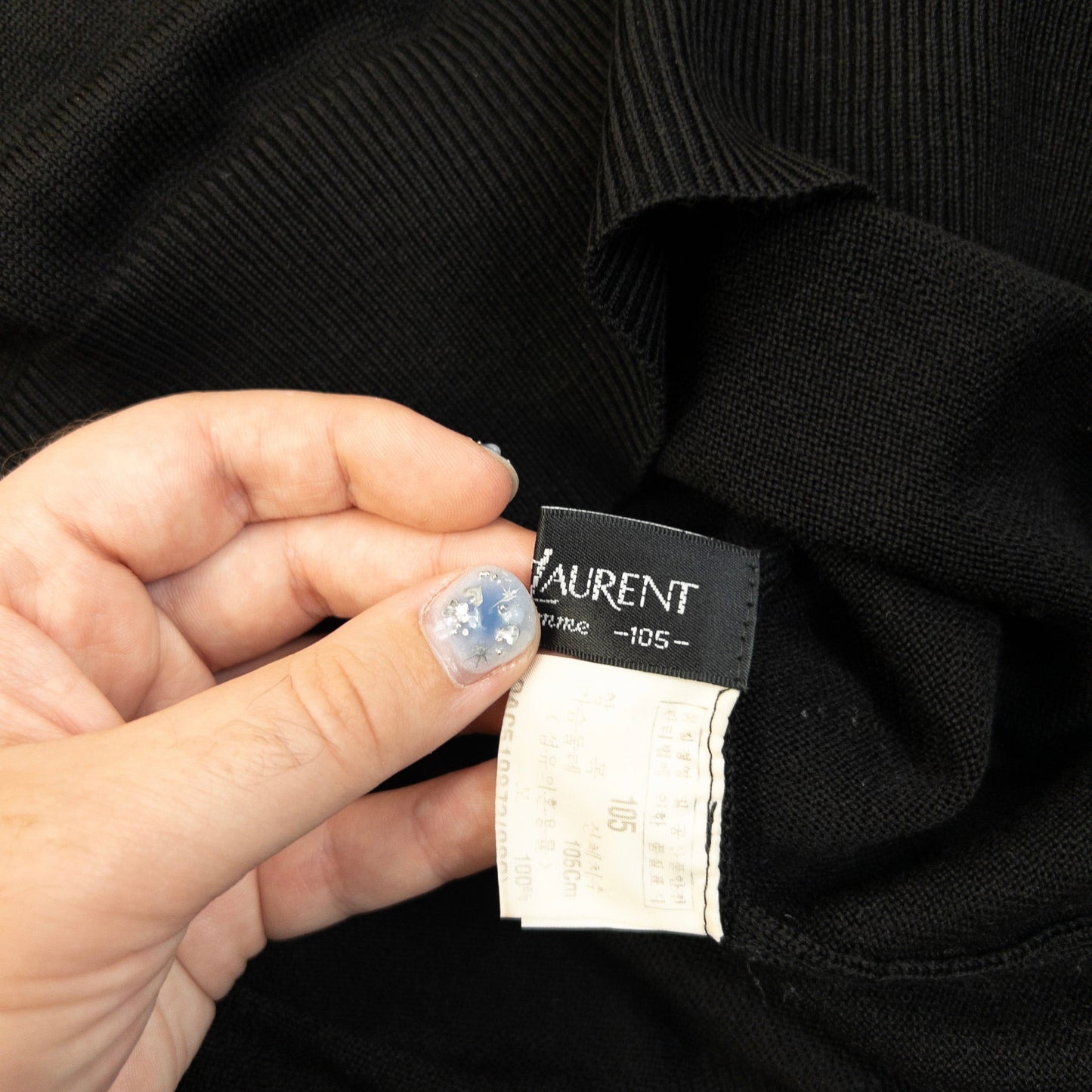Vintage 90s YSL Yves Saint Laurent Turtleneck Jumper Size L | Large, Black