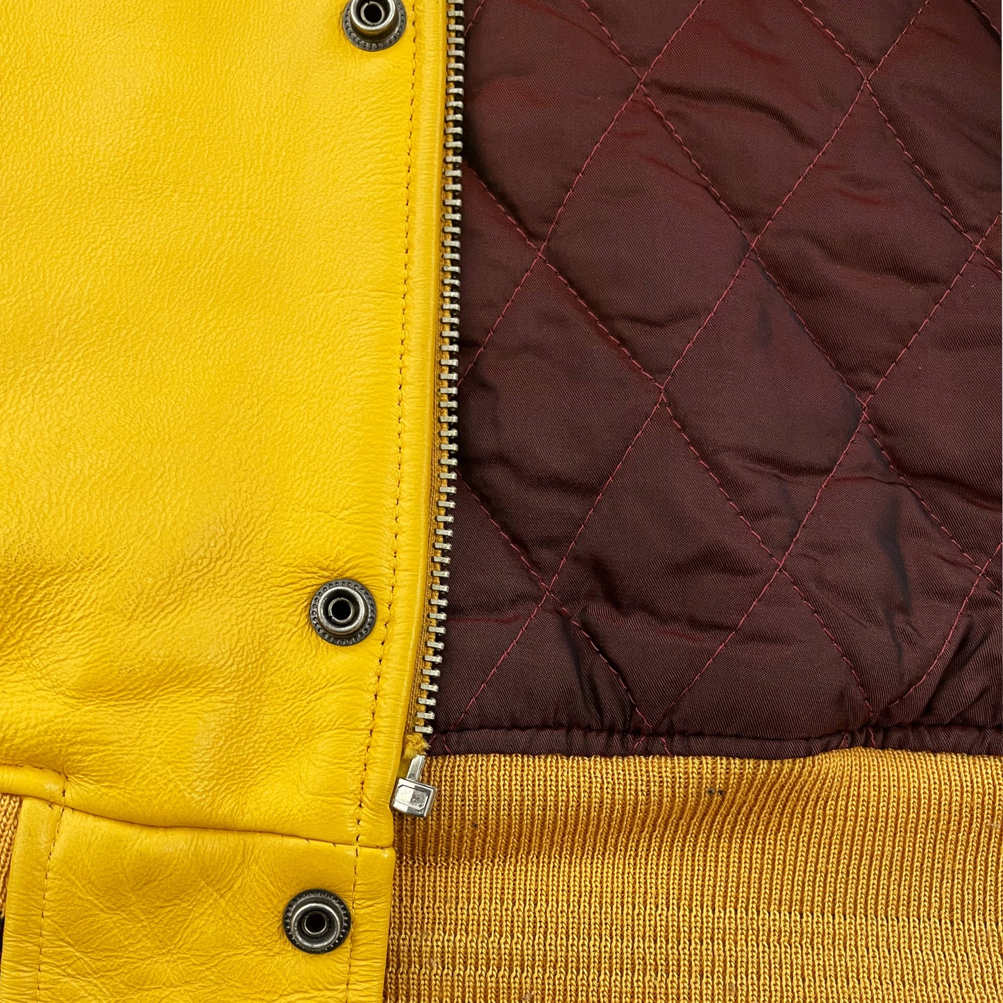 Avirex New York Leather Varsity Jacket - XL | XL, Yellow and Black
