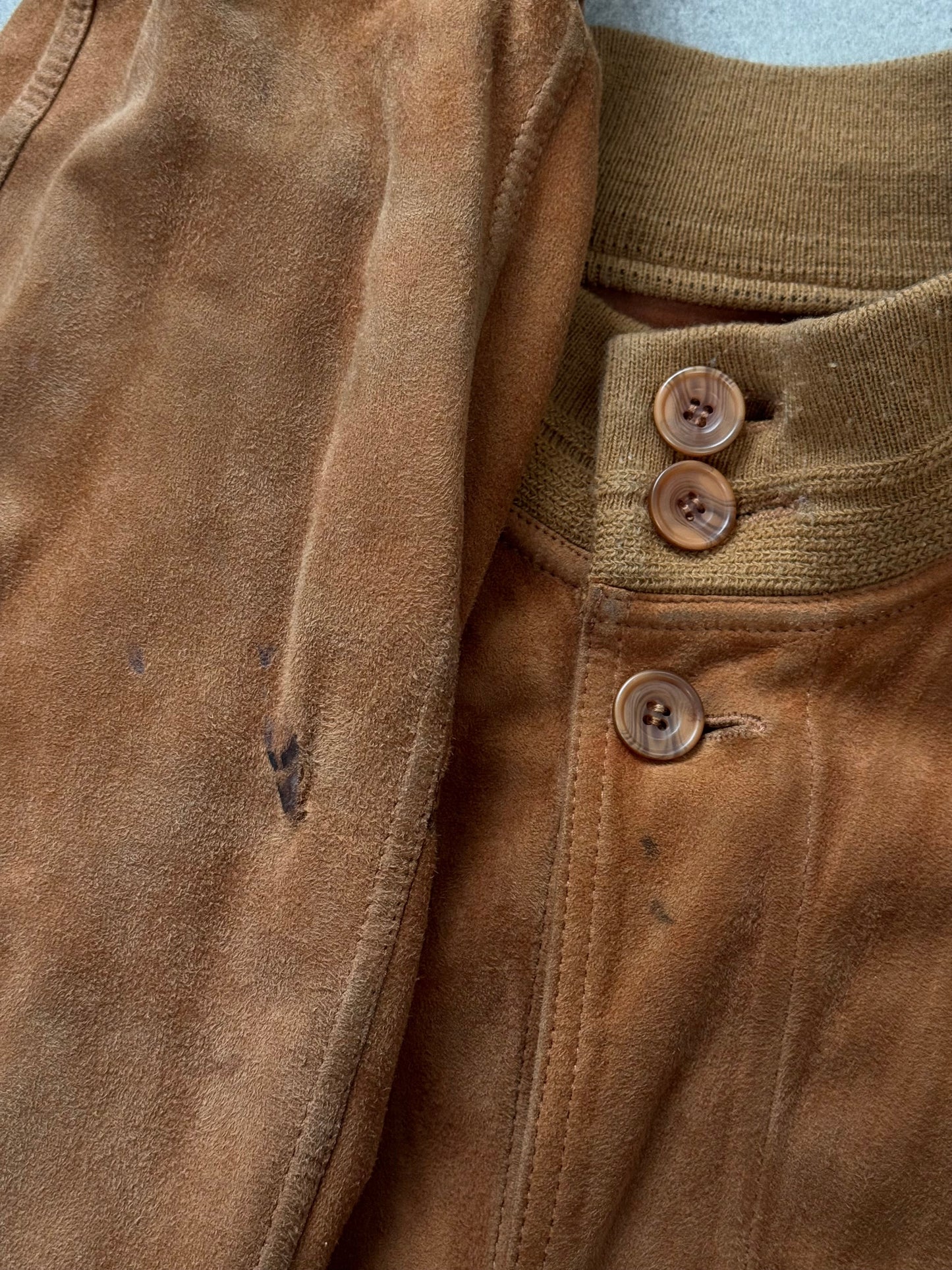 Italian Vintage 1980s Reversible Suede Leather Jacket - L