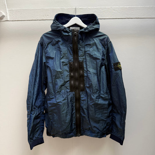 2017 Stone Island Nylon Metal Weft Jacket (L) | Large, Metallic Blue