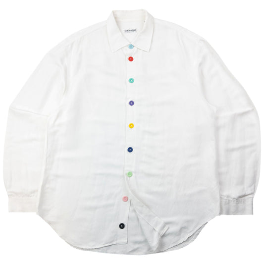 Vintage 90s Giorgio Armani Le Collezioni Long Sleeve Button Up Shirt Size XL | XL, White
