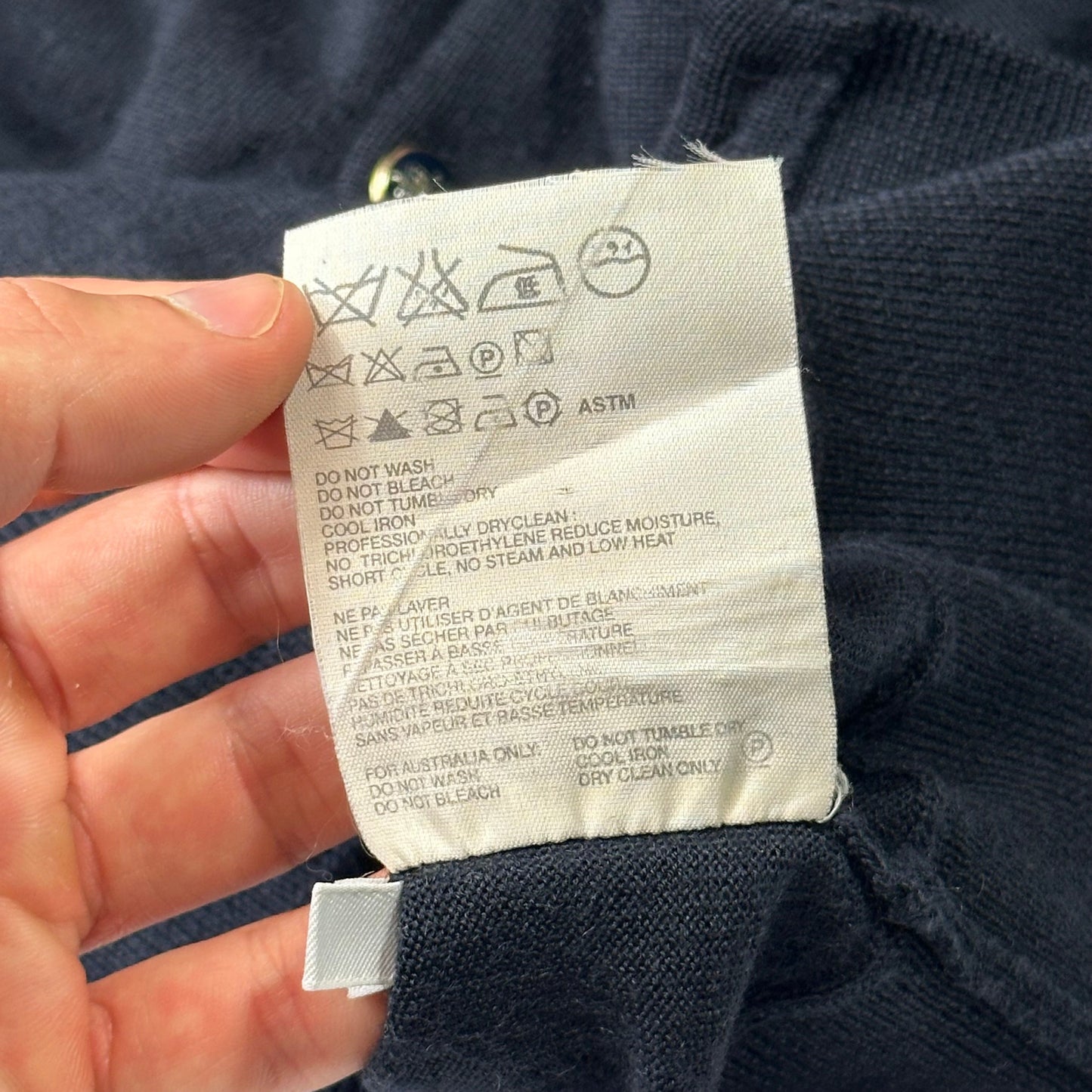 Miu Miu 00’s Crest Buttoned Navy Wool Cardigan - S/M