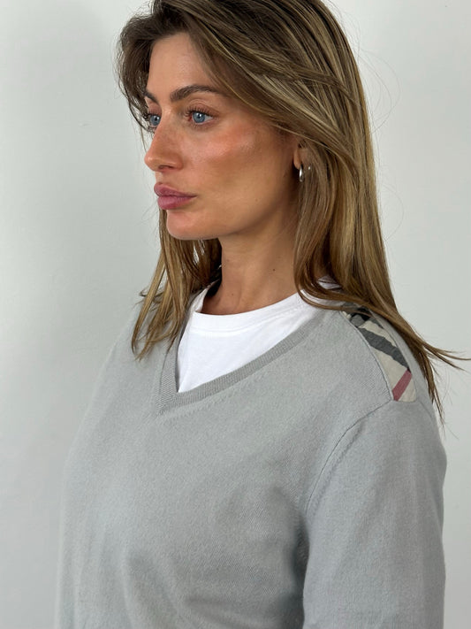Burberry Brit 2000s Merino Wool V Neck Jumper - M