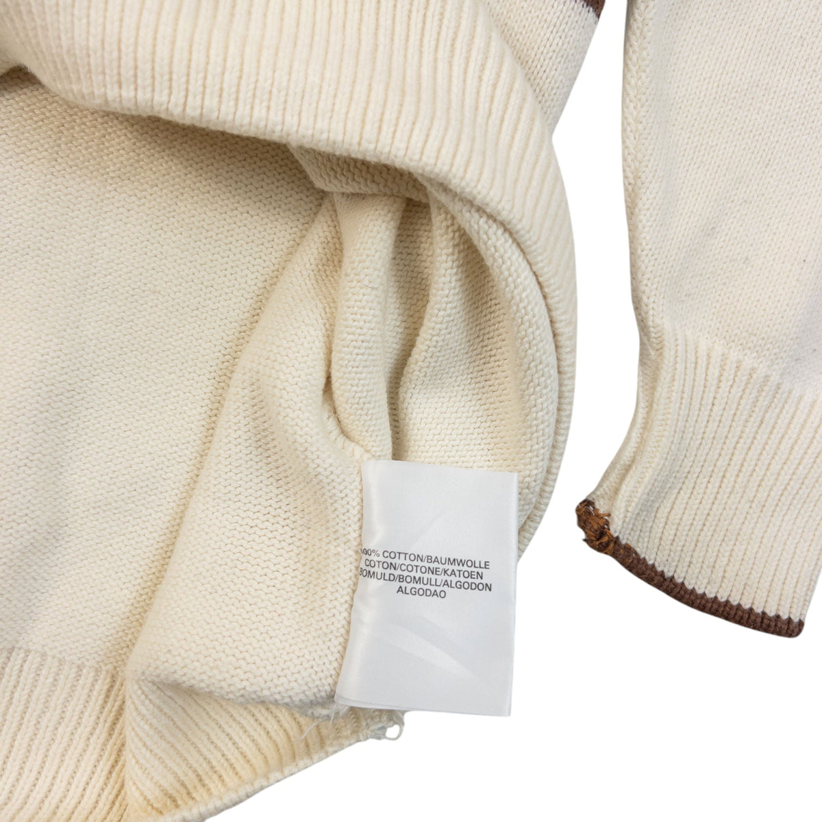 Vintage 90s Burberry Golfer Knit Jumper Size M | Medium, Cream