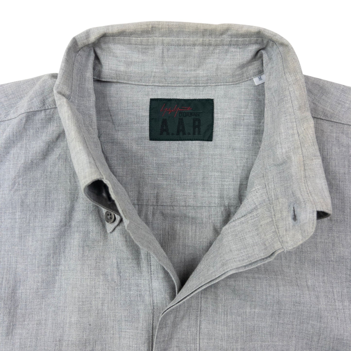 Vintage 90s Yohji Yamamoto D'Urban A.A.R Half Button Up Shirt Size M | Medium, Grey