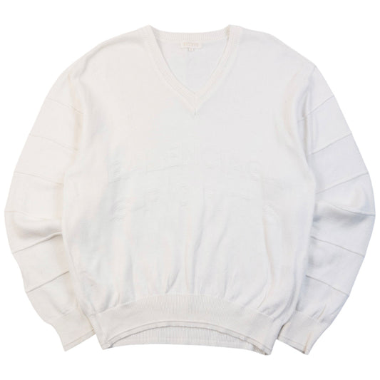 Vintage 90s Balenciaga Sports Jumper Womens Size M | Medium, White