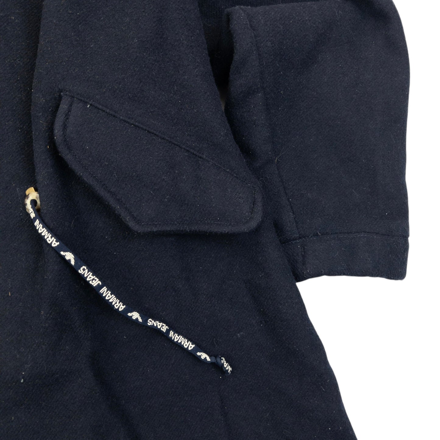 Vintage 90s Armani Jeans Zip Up Wool Jacket Size XXL | XXL, Navy