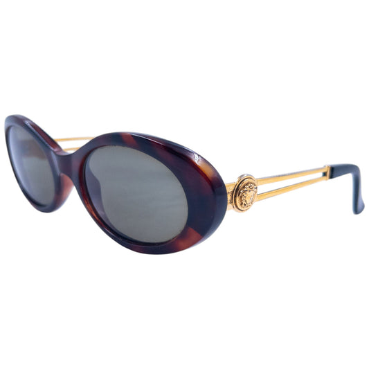 Vintage 1996 Versace Tortoise Shell Medusa Sunglasses | O/S, Brown