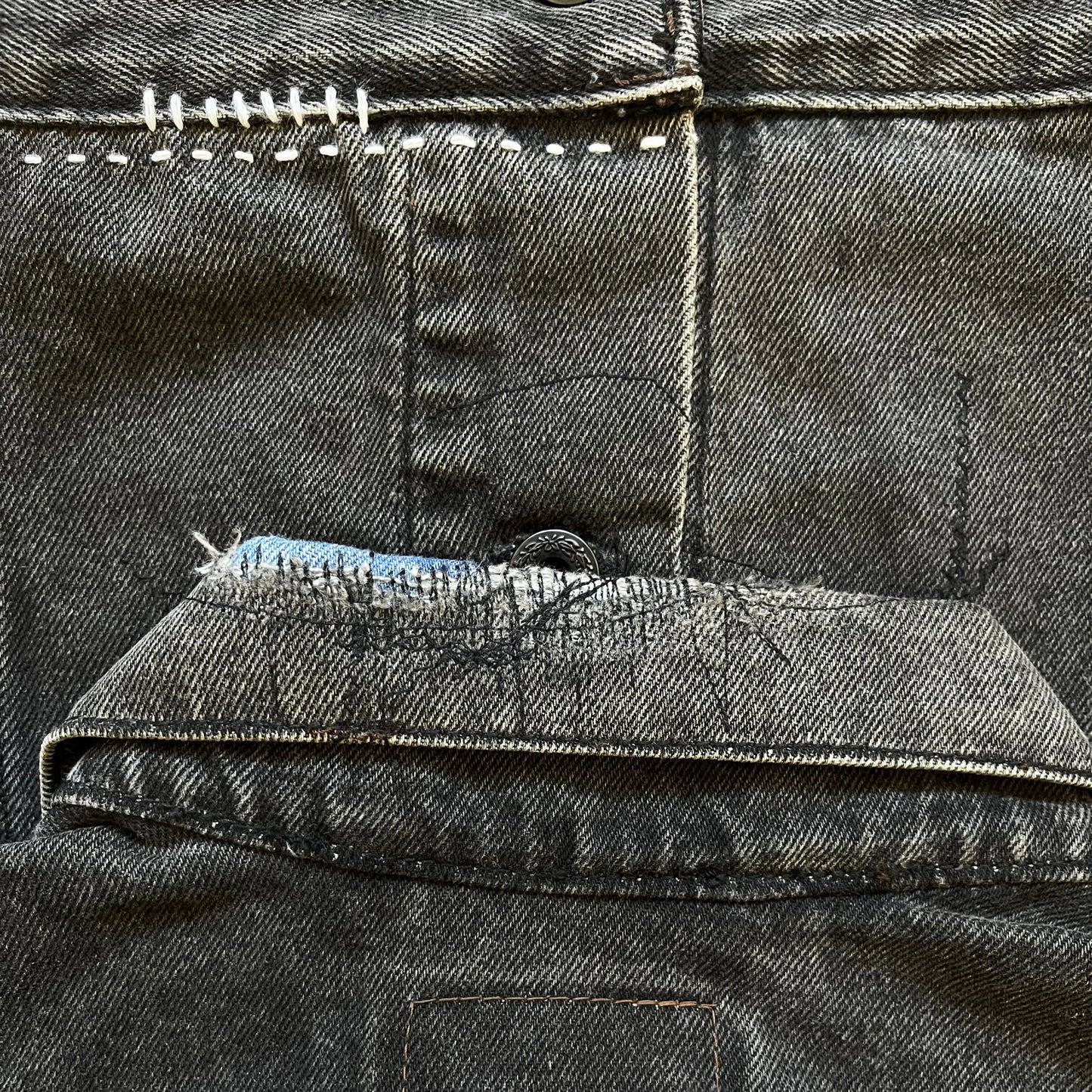 Boro Sashiko Distressed Denim Trucker Jacket - XL