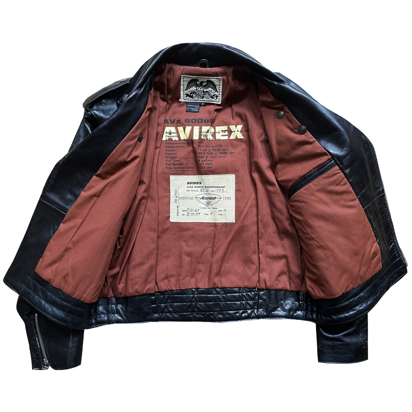 Avirex 'Daytona to LA' Leather Biker Jacket - S