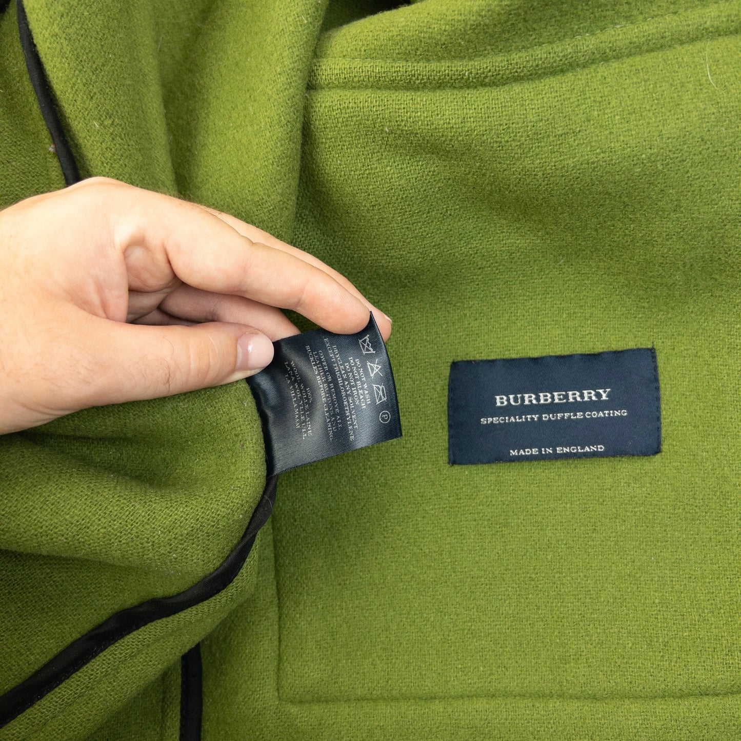 Vintage 2000s Burberry Wool Duffle Jacket Size XL | O/S, Green