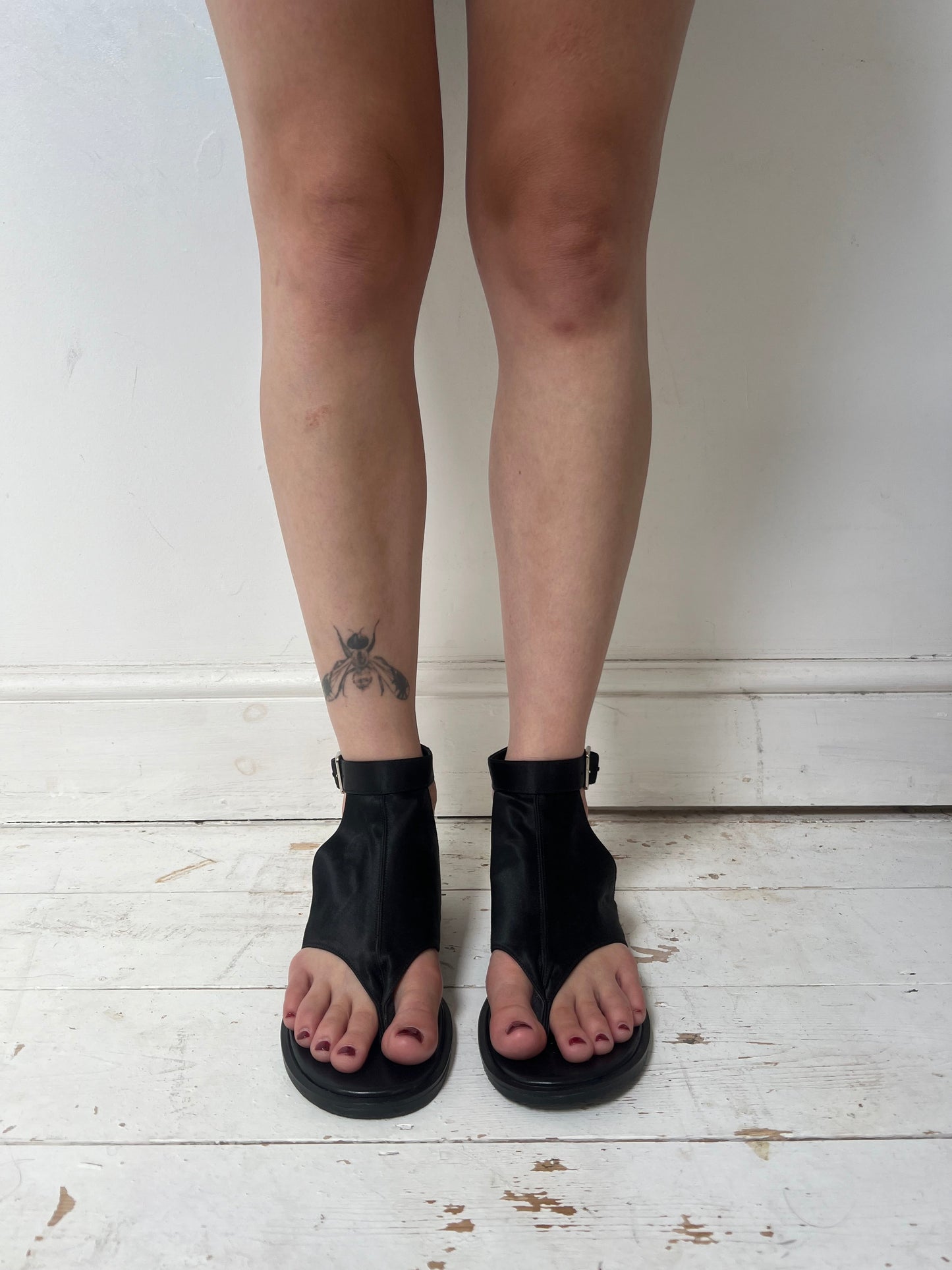 YOHJI YAMAMOTO SATIN SANDALS (EU 40) | DEFAULT TITLE, Black