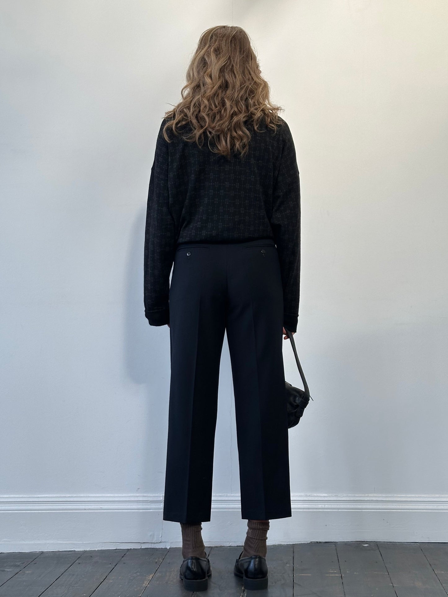 Vintage Pure Wool Tapered Leg Tailored Trousers - W28