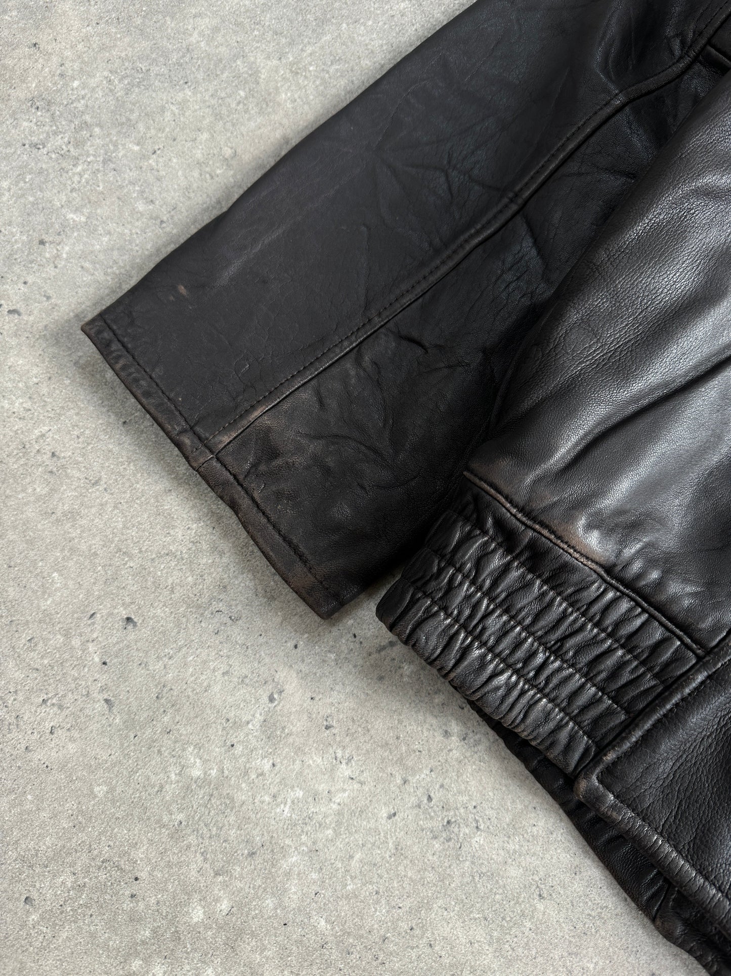 London Fog 1990s Distressed Leather Jacket - L