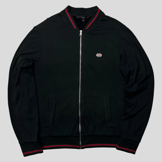 Gucci 2008 GG Logo Web Teddy Cotton Lined Track Jacket - M/L