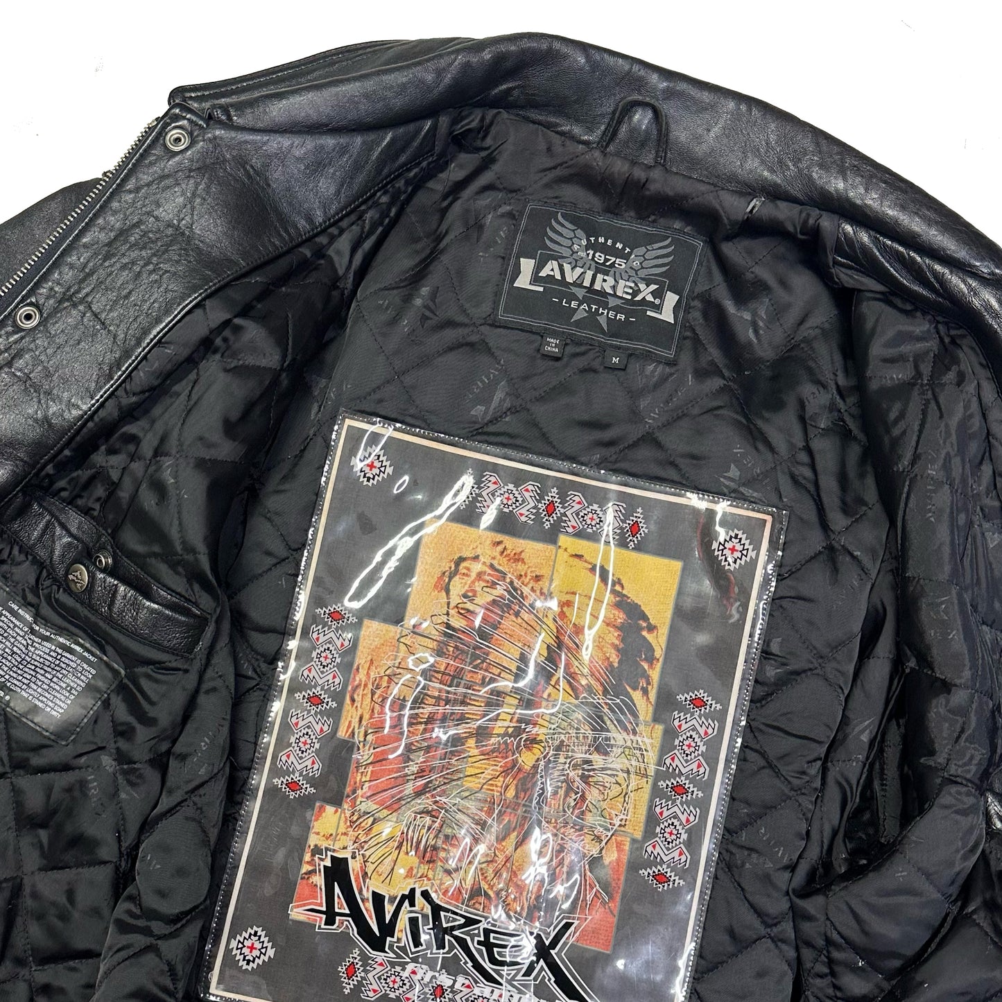 Avirex Leather Jacket In Black ( M )