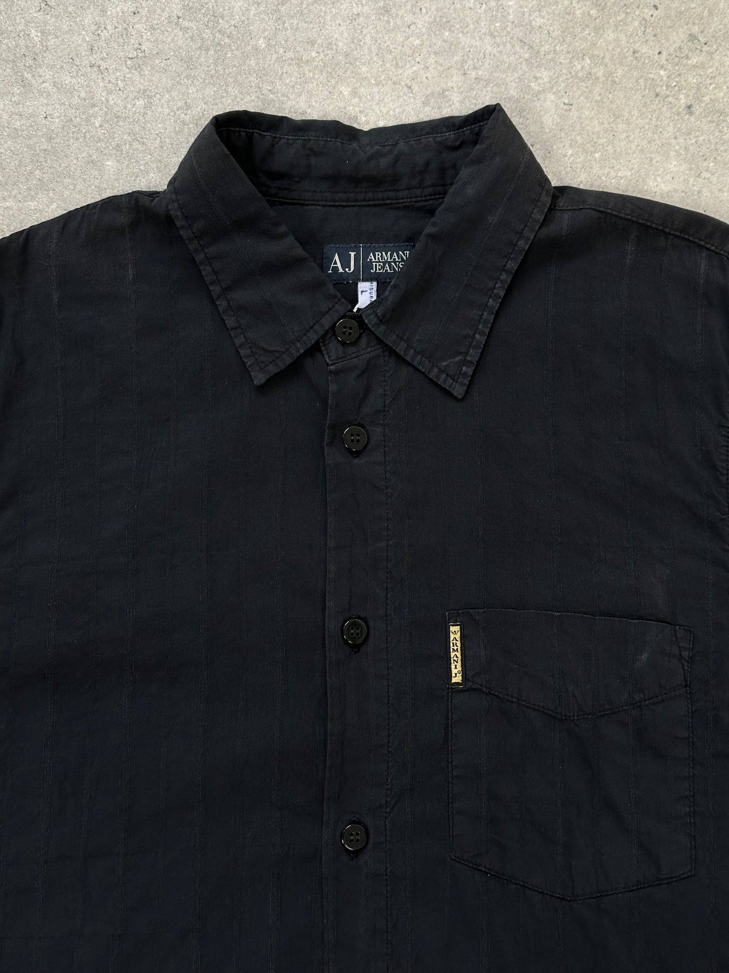 Armani Jeans 1990s Cotton Logo Shirt - M