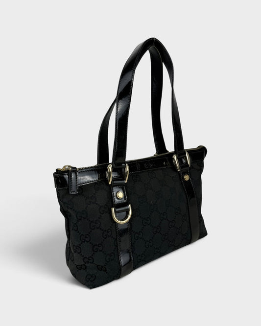 90s Gucci GG Monogram Mini Abbey Handbag Black/Brown | O/S, Multicoloured
