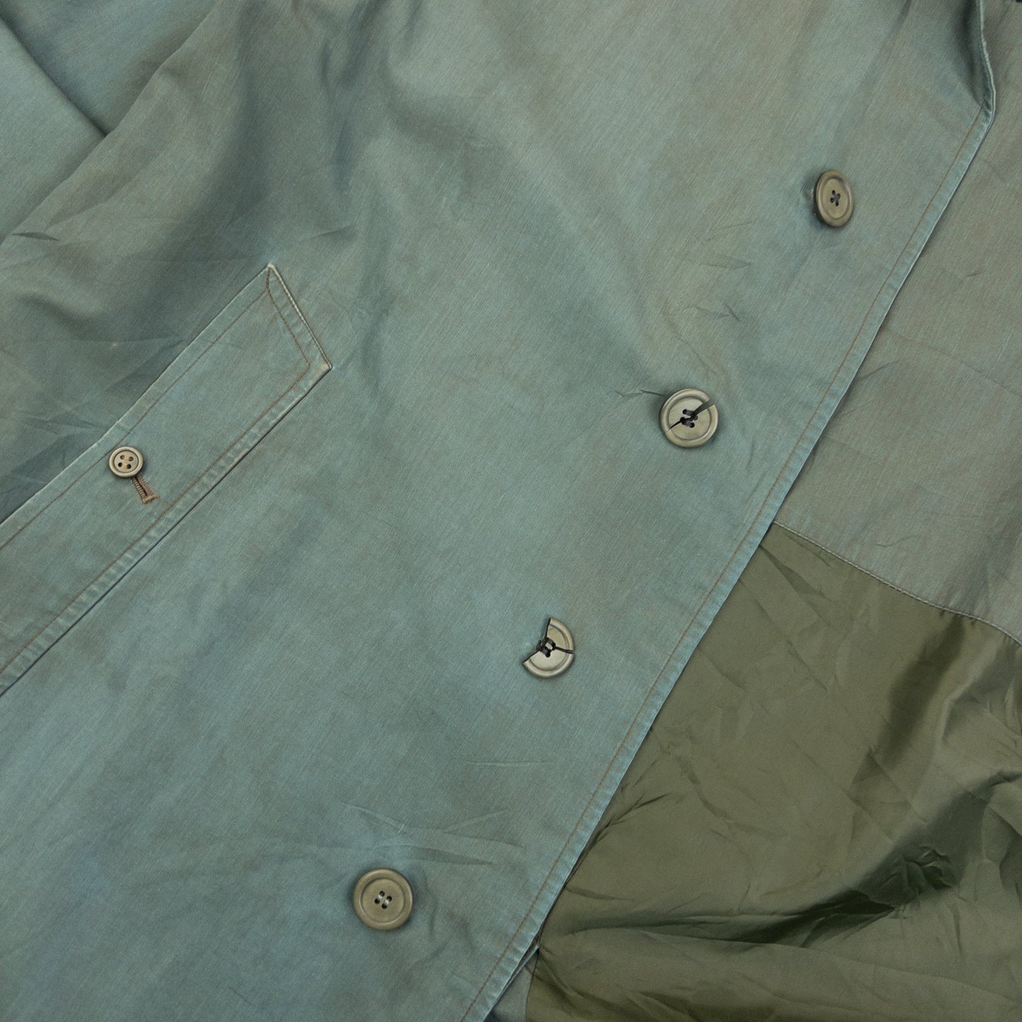 Vintage 90s Burberry Iridescent Trench Jacket Size M | Medium, Blue