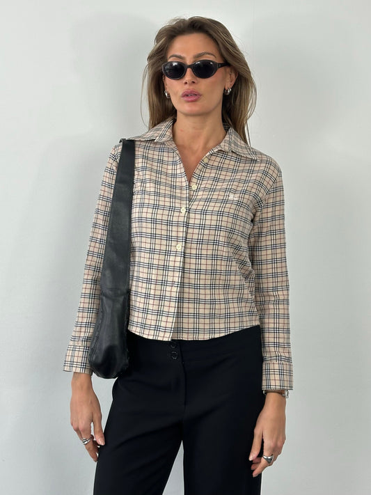 Burberry London 2000s Cotton Check Shirt - XS
