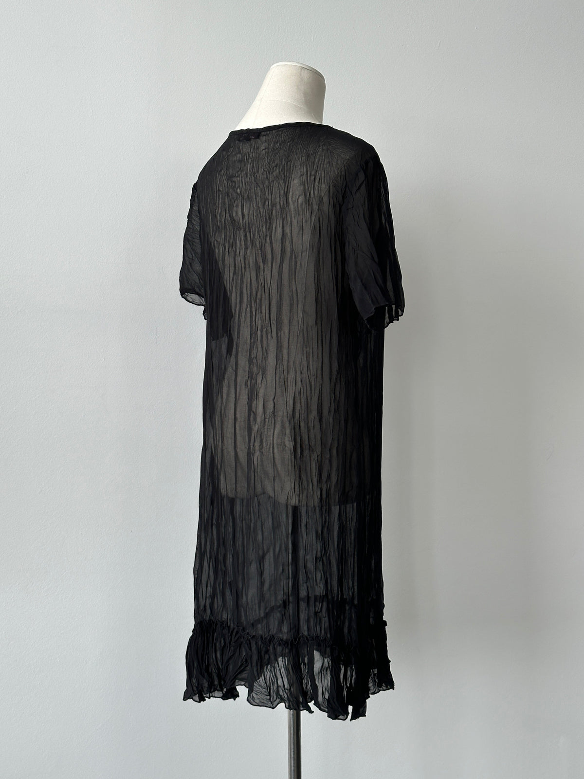 Vintage 2000s Sheer Short Sleeve Mini Dress - L