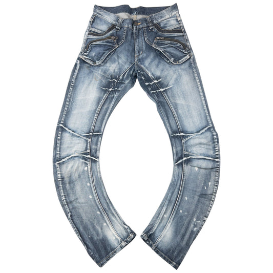 Vintage 2000s PPFM Curved Stacked Leg Denim Jeans Size W32 | W32, Blue