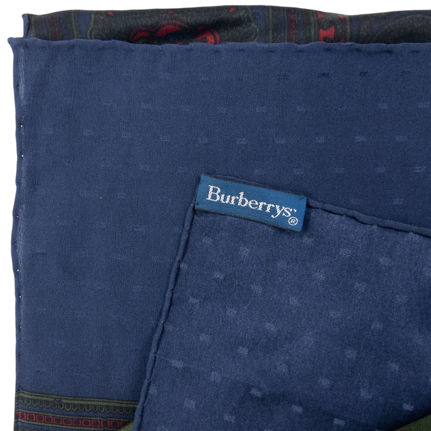 Vintage 80s Burberry Silk Scarf | O/S, Blue