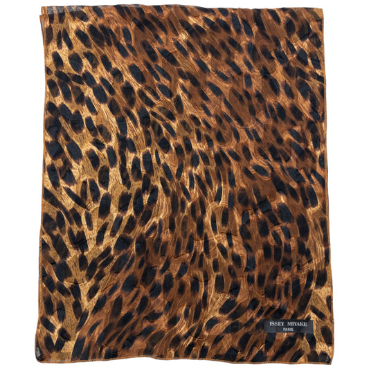 Vintage Issey Miyake Leopard Print Silk Scarf