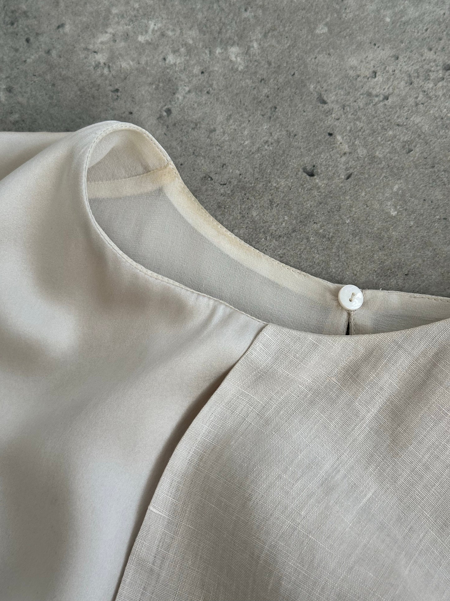 Max Mara 1990s Silk Linen Asymmetric Sleeveless Top - M